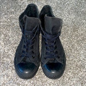 Black on Black high top Converse - Women’s 9 Men’s 7